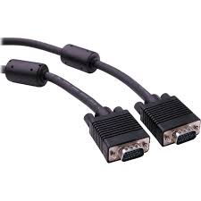 Cable svga (hd15) macho a macho +2 ferritas negro 3 metros