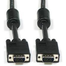 Cable vga (hd15) macho a macho +2 ferritas negro 15 metros