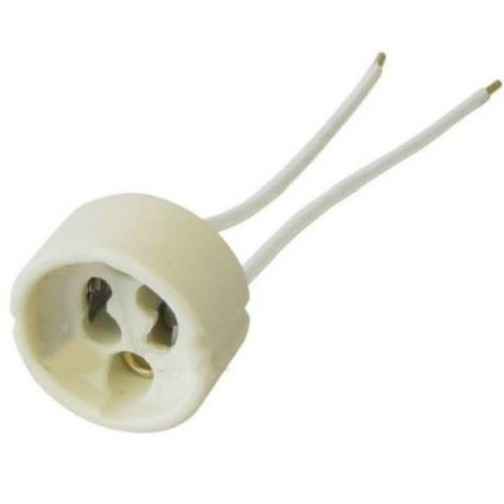 Zocalo para lamparas gu10 c/cable porcelana 