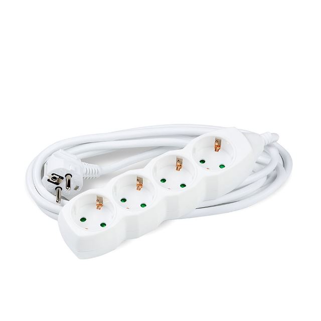 Prolongador  4 vías 3gx1.5mm, 16 amp. 1.5 metros 