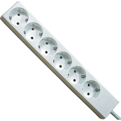 Prolongador 6 vías 3x1.5mm cable de 1.5metros 