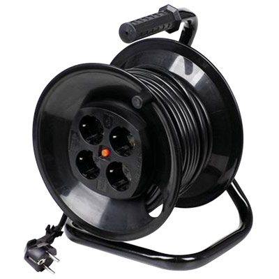 Enrollador con disyuntor 4vias y cable 25m 1.5mm 6-2420