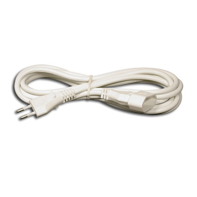 6-0026 cable prolongación alimentación sin toma de tierra 3m blanco