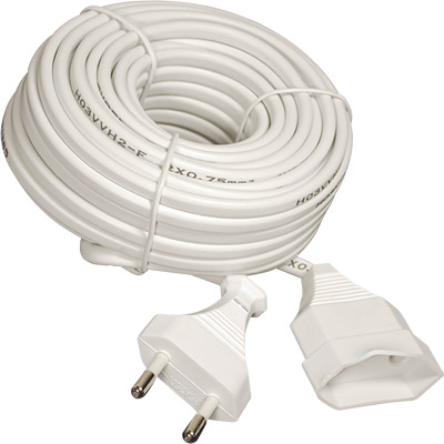 6-0028 cable prolongación alimentación sin toma de tierra 10m blanco