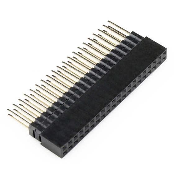 2x20 pin tira pines hembra con patillas r:2.54mm de 12.2mm 