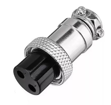 Rs765/gx12/m12 conector microfono hembra aereo 2 pin