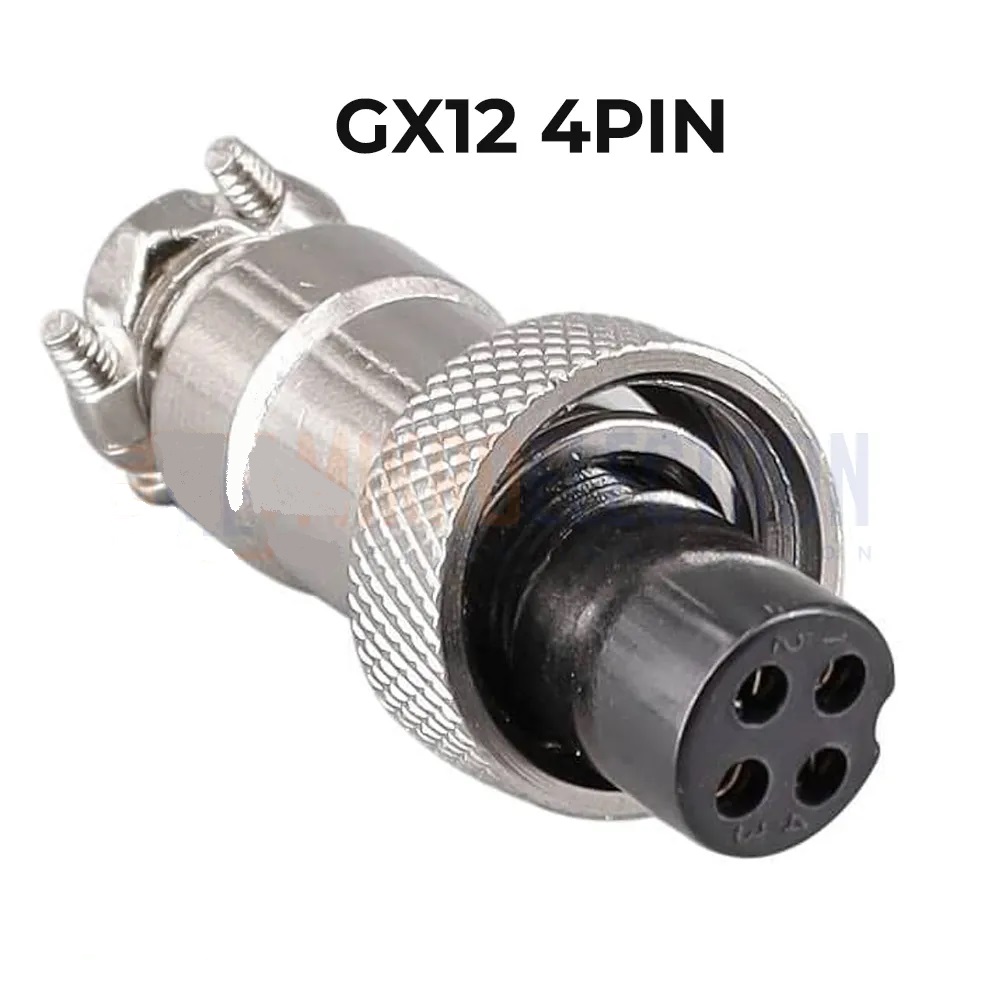 Gx12/m12/rs765 conector microfono hembra 4 pin 12mm 