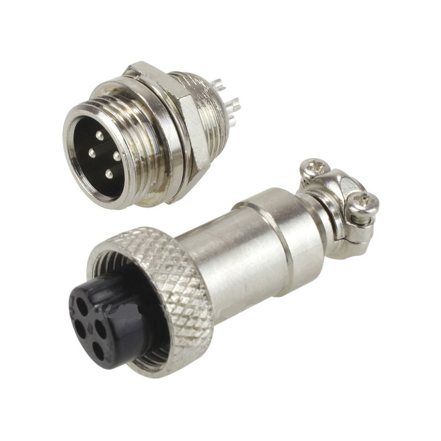 Gx12/m12/rs765 set de conectores microfono macho/hembra 4 pin 12mm 