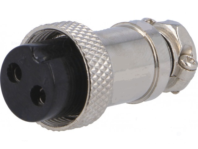 Gx16 conector microfono hembra aereo 2 pin 