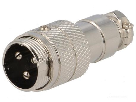 Gx16 conector microfono macho   aereo 3 pin 