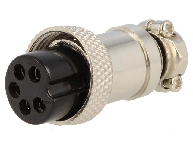 Gx16 conector microfono hembra aereo 5 pin