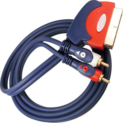 Cable euro macho a 2 rca macho audio contactos oro 1.5m 