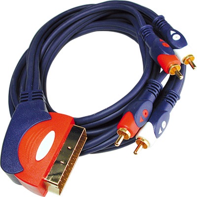 Cable euro macho a 4 rca macho contactos oro 1.5m  