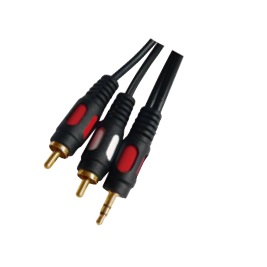 Cable audio jack estéreo 3.5mm macho > 2 rca macho 1.2m d:2.6x5.2mm 