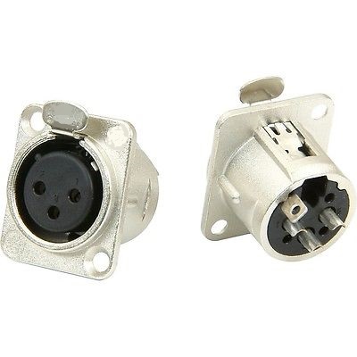 Conector canon/xlr hembra para chasis 3pin  