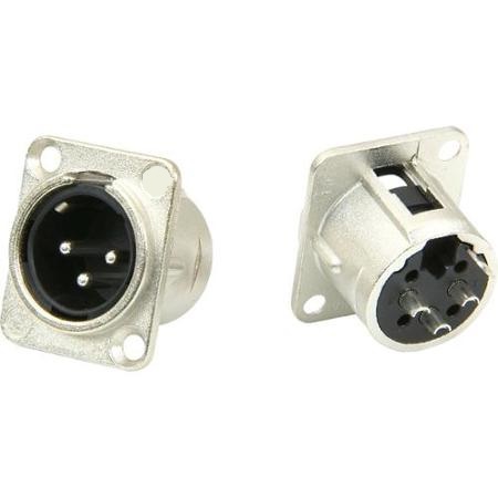 Conector canon/xlr macho para chasis 3pin  