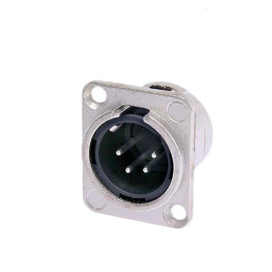 Conector canon/xlr macho para chasis 4 pin 
