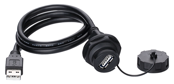 Conector usb2.0 pasa muro macho-hembra ip65 con cable de 1 mertro