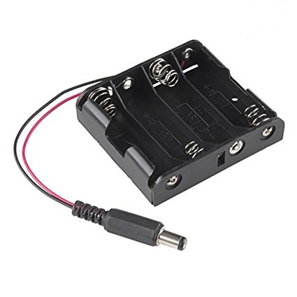 Portapilas 4xaa con cable y conector 5.5x2.1mm