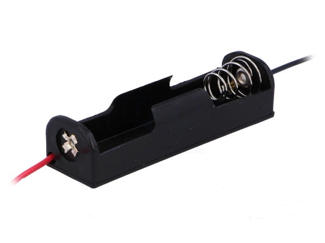 Portapilas 1xaa/r6 con cables 15cm  [ emb:100]