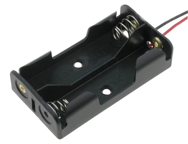 Portapilas 2xaa/r6 con cable 