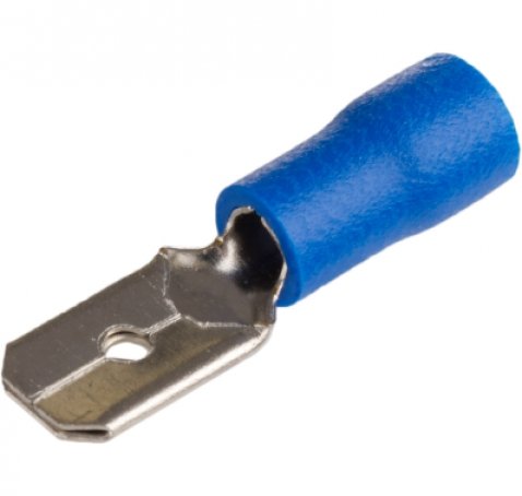 Terminal faston macho preaislado azul 2.5/6,3mm 