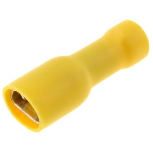 Terminal faston hembra aislado amarillo 6/6.3mm 