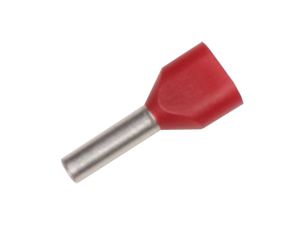Terminal puntera hueca doble rojo 2x1mm2 