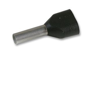 Terminal puntera doble negra 2x1.5mm 