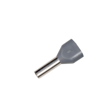 Terminal puntera doble gris 2x2.5mm 