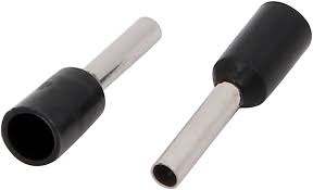 Terminal puntera hueca negro 1.0mm2/awg18, largo:8mm