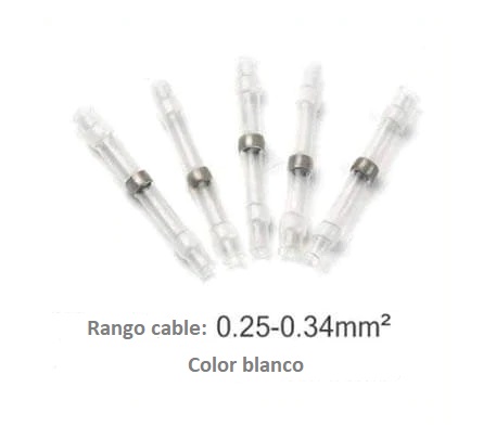 Termorretractil soldable blanco para cable de 0.25~0.34mm