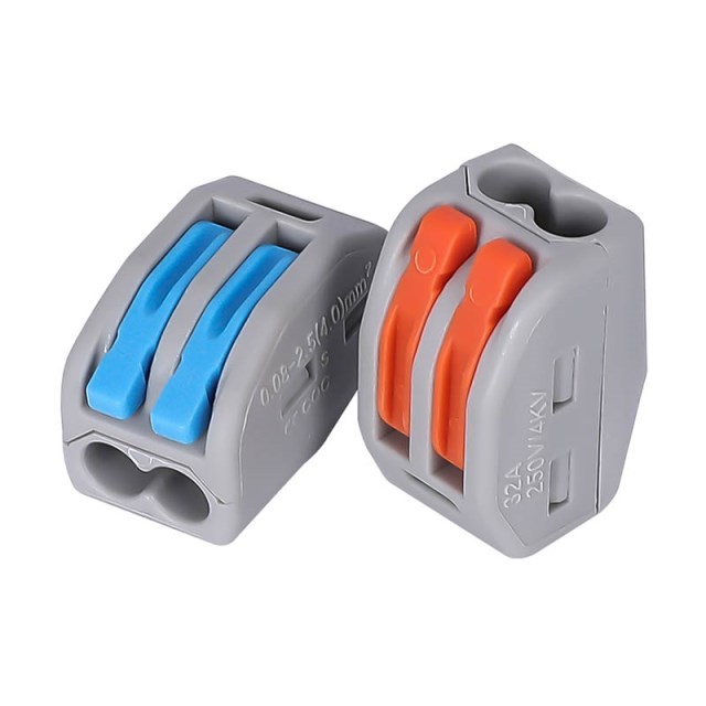 Pct-212 conector rapido 2 vias, 32amp. 1000v, 4mm, azul 