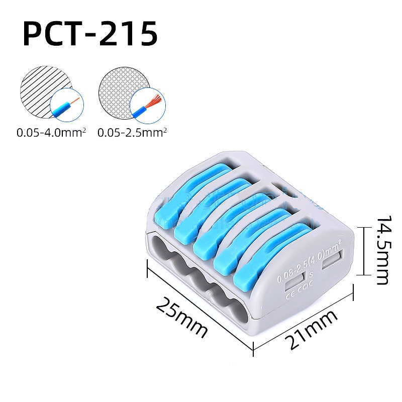 Pct-215 conector rapido 5 vias, 32a, 4mm, azul 