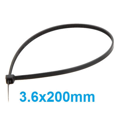 3.6x200mm /100pcs brida nylon negra 