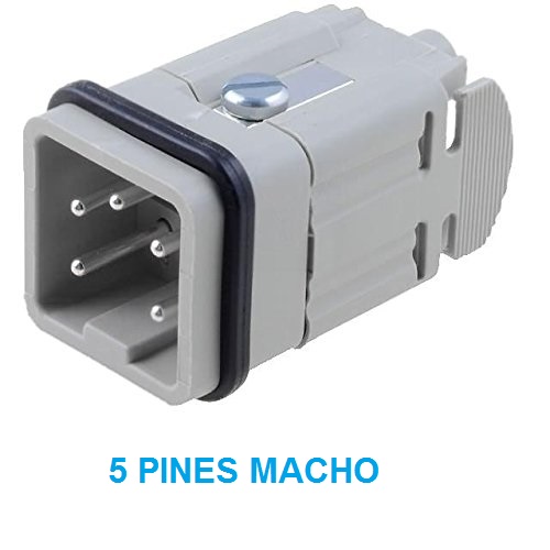 C146-10a0040024 conector industrial macho 5 pin a3, 10a (amphenol)
