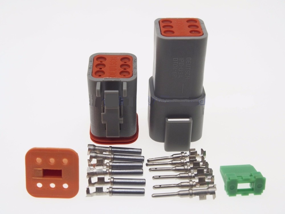 Dt04-06p y dt06-06s kit conectores macho y hembra ip68 para coche