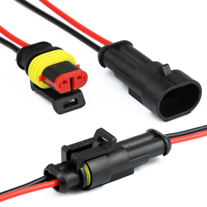 282104-1 & 282080-1 conector hembra y macho superseal ip67 2 vias con pines y cables