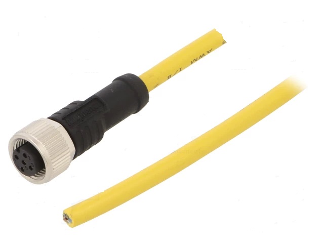 Conector m12 5 pin hembra con cable 1 mt