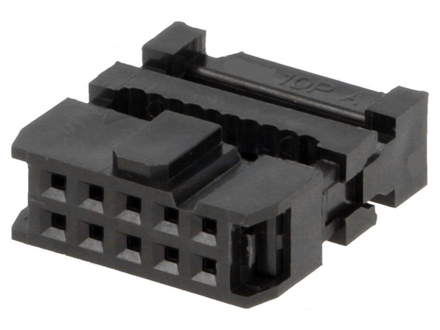 Conector idc 10 pin hembra para cable pano  doble fila 2x5 pin