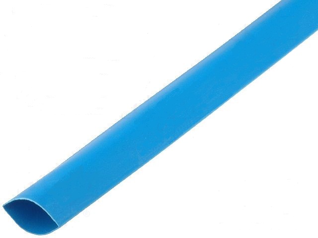 Tubo termorretractil 6.4mm azul 1.0metro