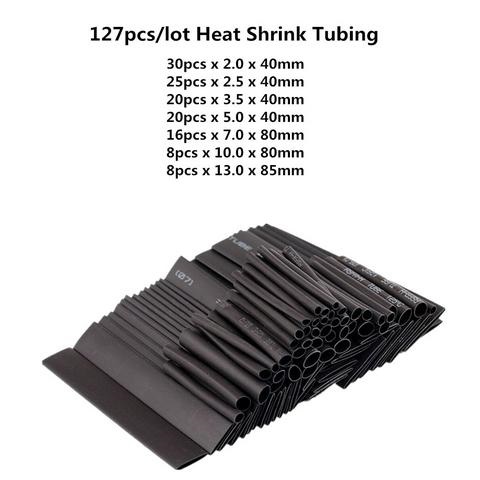 Kit de 127 pcs termorretractil negro 