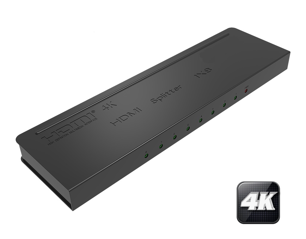Divisor / splitter hdmi 4k 1x8 (1 entrada a 8 salidas) hdcp 