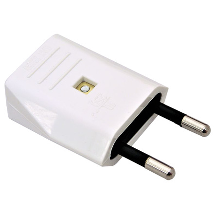 Clavija enchufe bipolar blanca 10amp. 