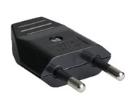 Clavija enchufe bipolar negra 10amp.