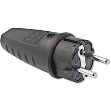 Clavija goma 16a/ip44 negra