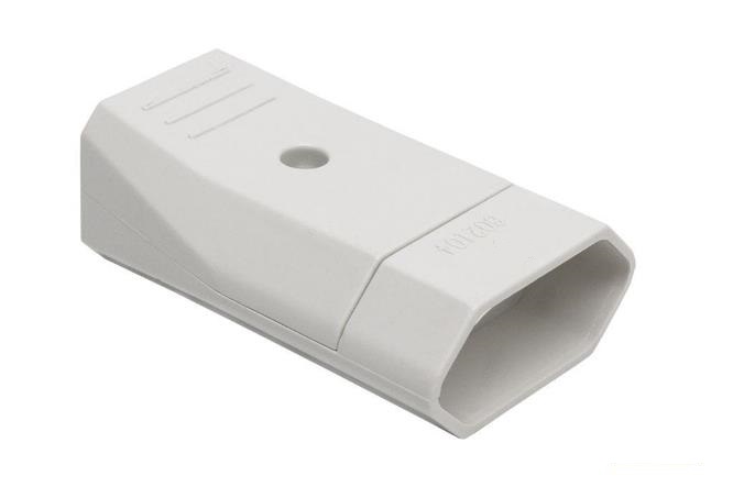 Base aerea hembra 2 pin 10amp. blanca