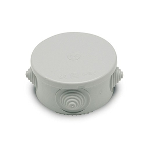 Caja estanca superficie redonda cierre a presion 80x40mm