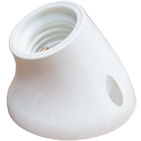 Zocalo curvo e27 blanco termoestable