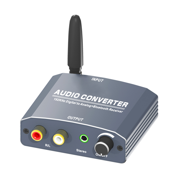 Conversor de audio digital coaxial/optico a analogico con bluetooth